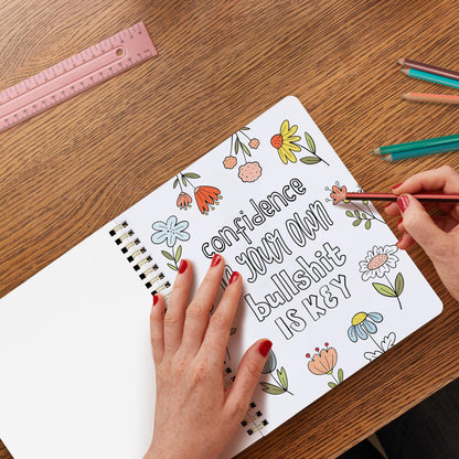 Beautiful Adult Coloring Book Set of 2 for Relaxation - Sassy Motivational and Funny Color Books - The Perfect Stress-Relieving Gift for Women