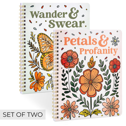 Beautiful Adult Coloring Book Set of 2 for Relaxation - Funny Swear Words Coloring Books with Floral Designs for a lot of Laughs - The Perfect Stress-Relieving Gift for Women