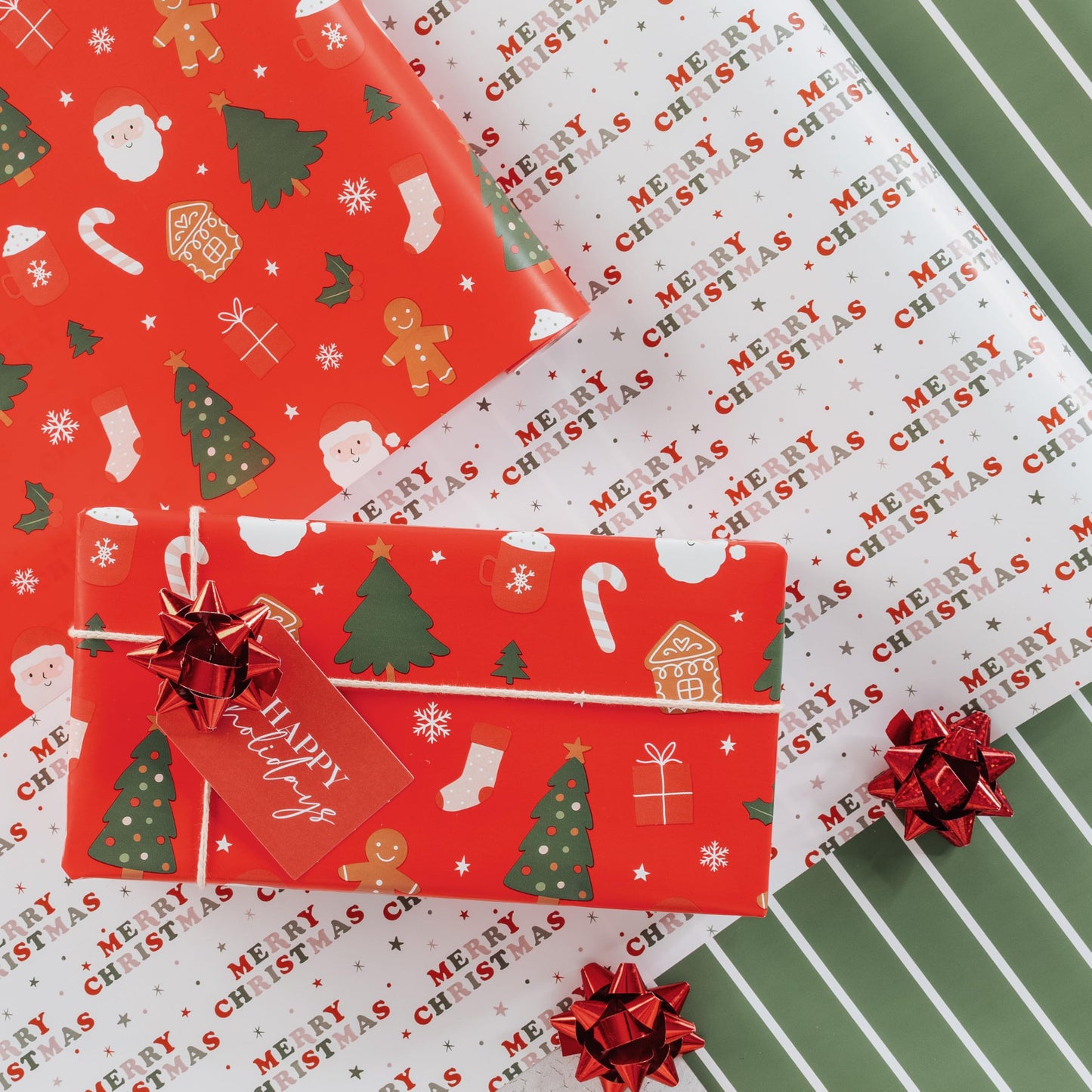 Beautiful Christmas Gift Wrapping Paper Rolls For Small & Medium Size Gifts - Set of 3 Quality Paper Rolls With Cute Designs - Add a Touch of Magic to Every Gift You Wrap - 17 in x 120 in Per Roll