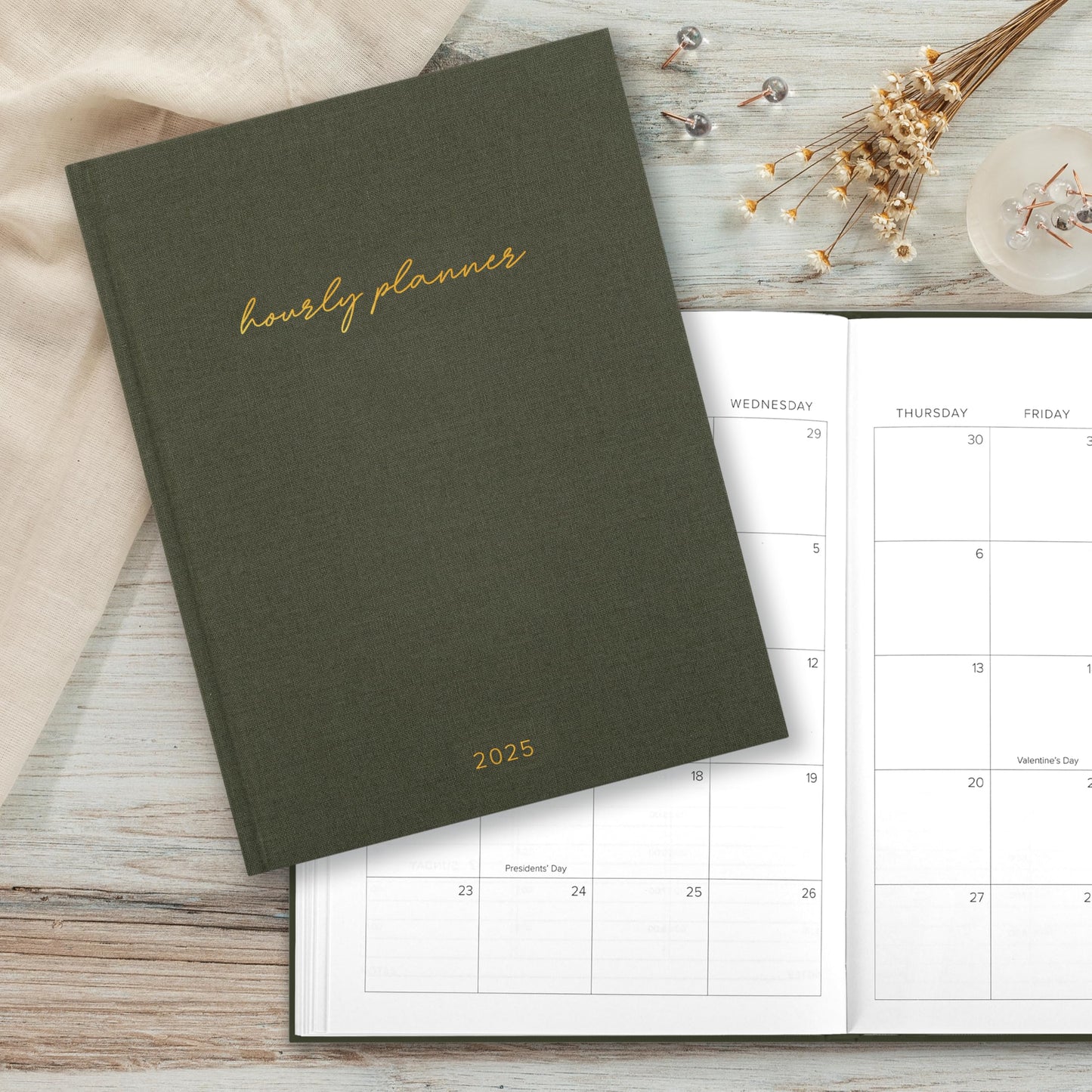 Beautiful 2025 Appointment Book Planner - Sturdy Linen Daily Planner & Weekly Calendar with Half Hourly Schedule Easily Keeps Track Of All Your Appointments - The Perfect Day by Day Organizer