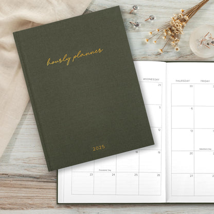 Beautiful 2025 Appointment Book Planner - Sturdy Linen Daily Planner & Weekly Calendar with Half Hourly Schedule Easily Keeps Track Of All Your Appointments - The Perfect Day by Day Organizer