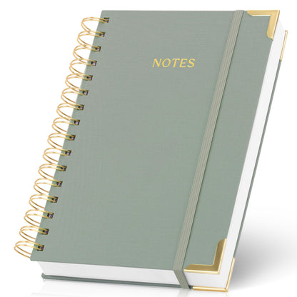 Aesthetic Thick Spiral Notebook Journal For Women in B5 Format - Stylish Linen Hardcover College Ruled Note Book w 300 Lined Pages - Cute Supplies For Bible Study & Staying Organized at Work or School