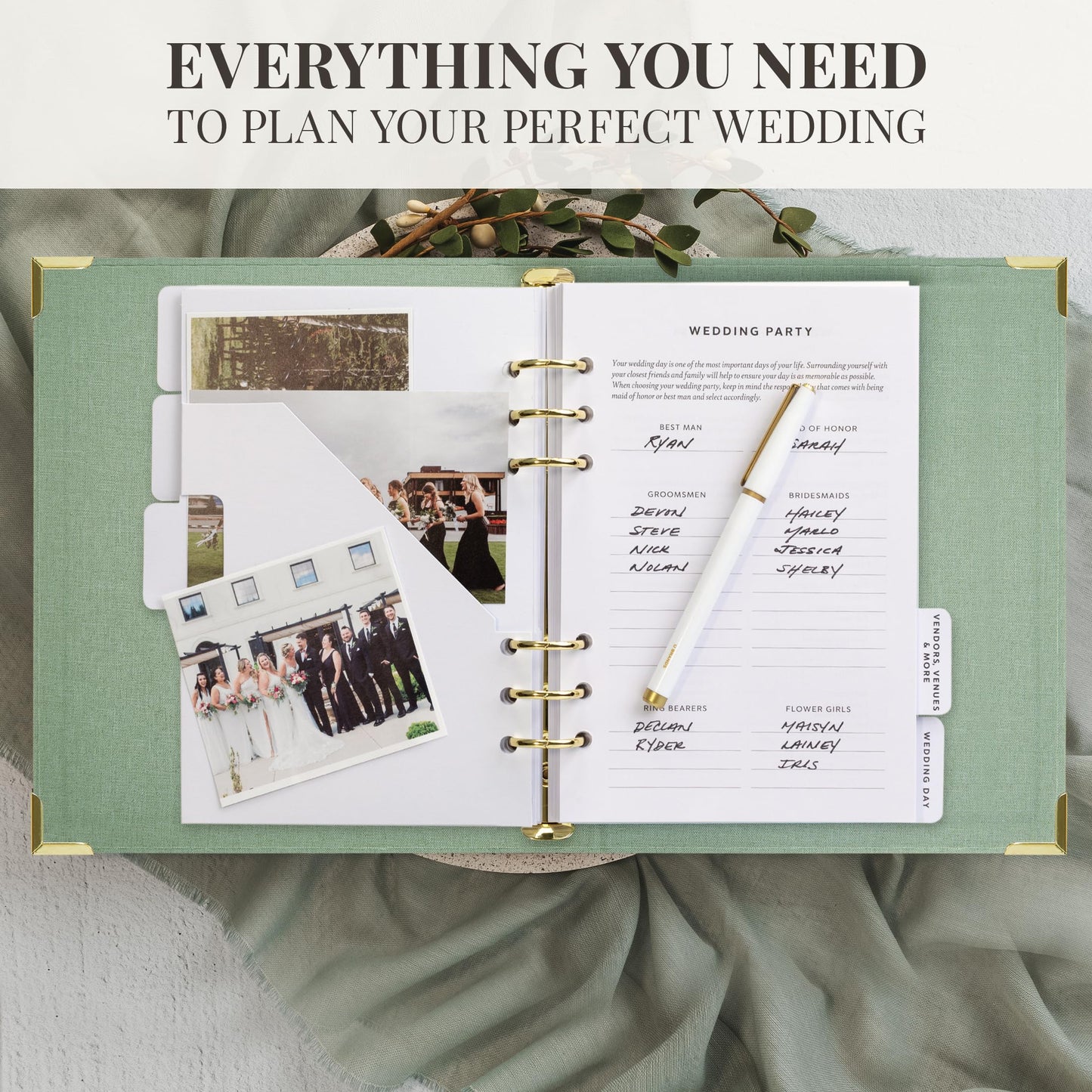 Beautiful Wedding Planner Book And Organizer - A Unique Linen Binder For the Bride Perfect To Plan Your Big Day - An Exceptional Engagement Gift For Newly Engaged Couples, Future Brides, And Grooms