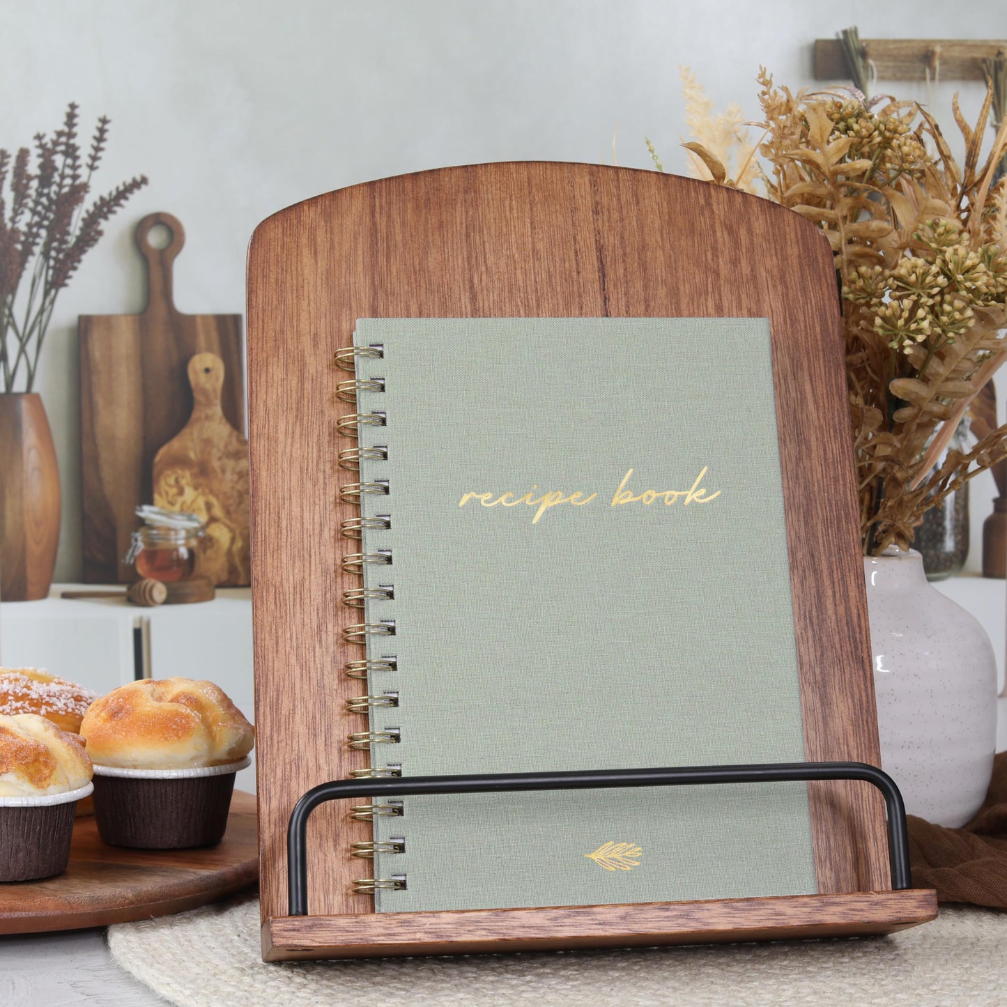 ZICOTO Aesthetic Blank Recipe Book with Linen Cover - The Perfect Recipe Notebook to Write in Your Own Recipes - Beautiful Blank Cookbook to Organize Your Recipes