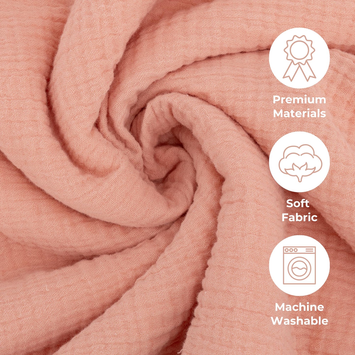 Soft Muslin Cotton Baby Blanket - Breathable and Lightweight Blanket Keeps Your Newborn Baby Girl Or Boy Cozy and Warm - Perfectly Sized for Any Stroller or Car Seat