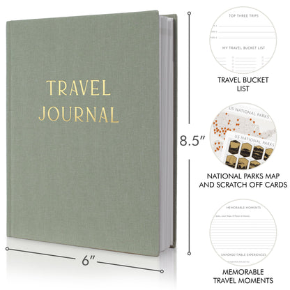 Beautiful Linen Travel Journal with US National Park Scratch Off Maps - The Perfect Planner and Diary For Women, Men - Elegant Journal Gift To Record Memories and Adventures From Special Trips