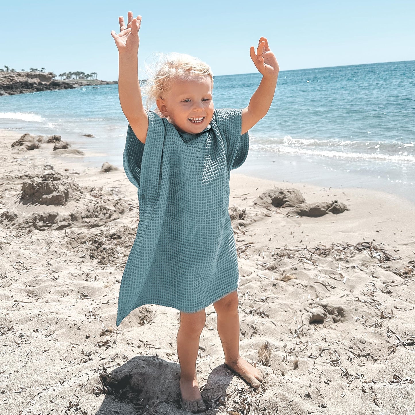 ZICOTO Soft Hooded Beach Towel for Kids - Cute Towel for Babies and Toddler Made of Waffle Cotton - Perfect Lightweight and Absorbent for Bath, Beach, Pool