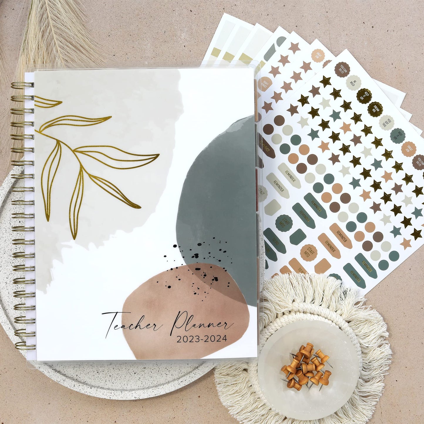 Aesthetic Teacher Planner For The 2023-2024 Academic School Year - Your All Incl. 8.5" x 11" Lesson Plan Book Supplies - Easily Organize Your Daily, Weekly & Monthly Classroom/Homeschool Schedule