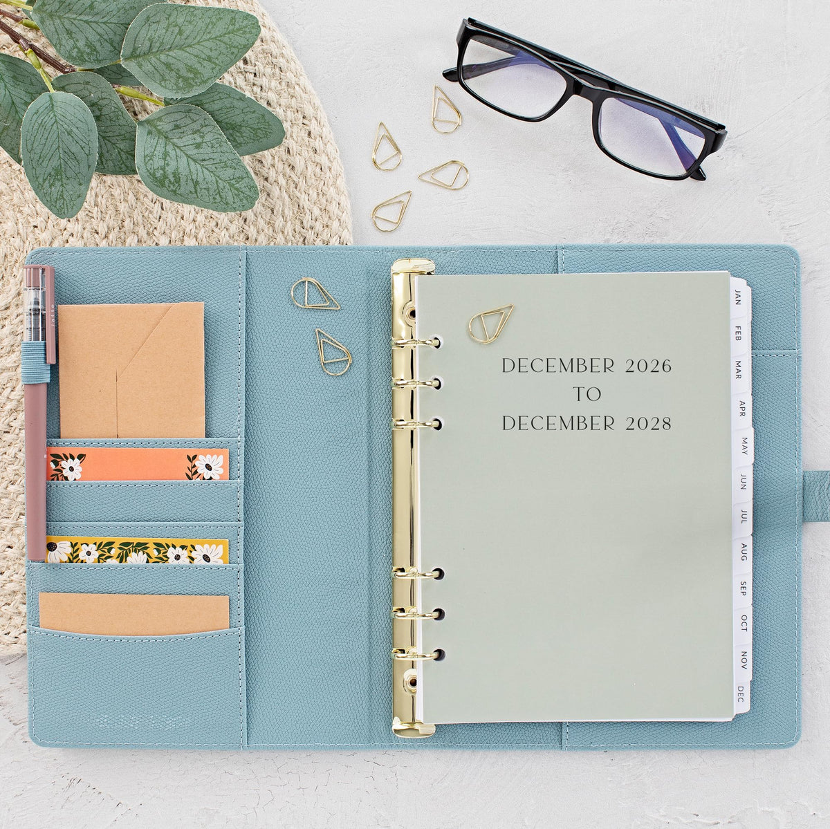 Beautiful 2027-2028 Monthly Planner Inserts for 6 Ring Binders