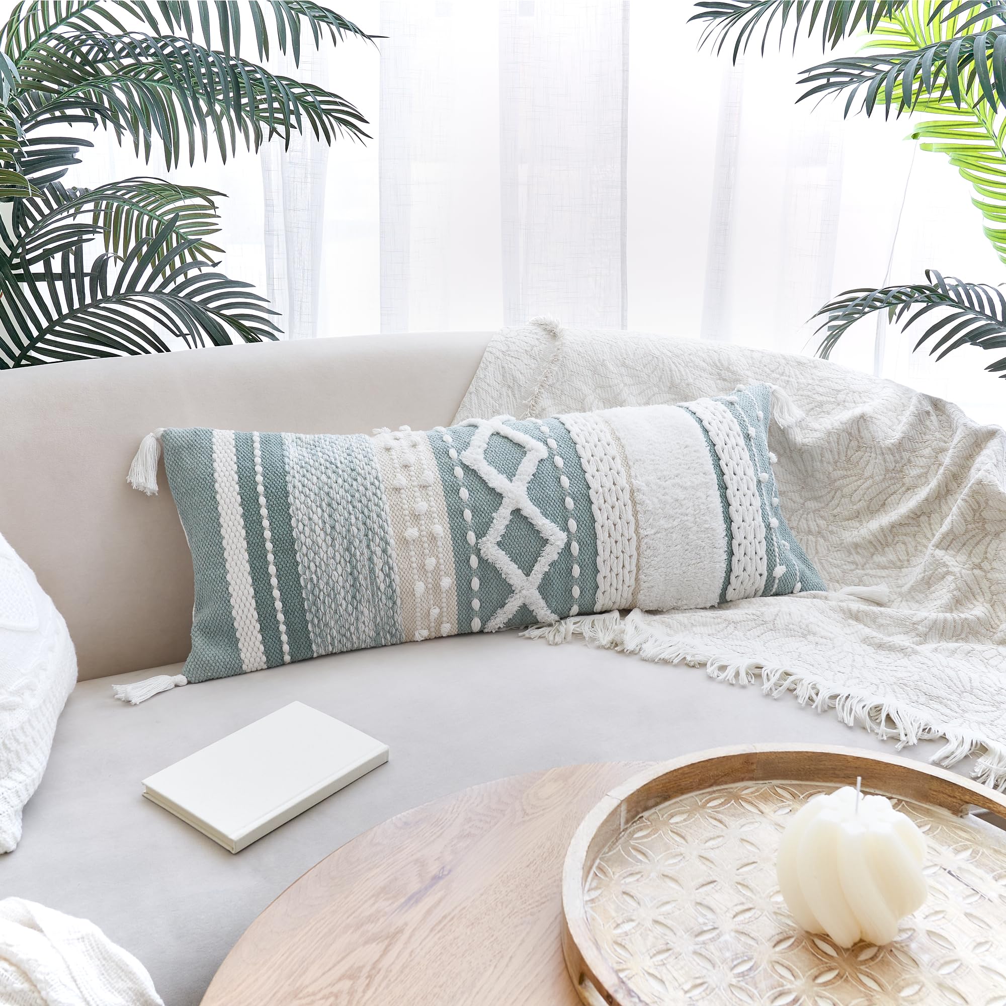 ZICOTO Decorative Lumbar Pillow Cover for Bed & Couch