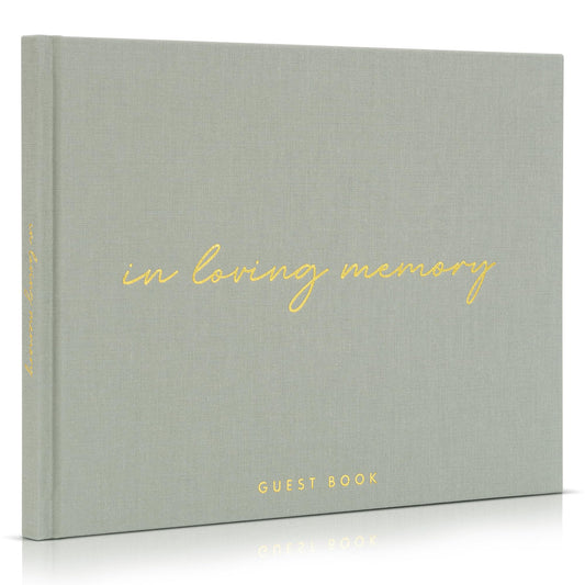 ZICOTO Beautiful Linen Funeral Guest Book for The Celebration of Life - The Perfect in Loving Memory Book with Ample Space to Sign in for Guests - Premium Craftsmanship for Honoring Loved Ones