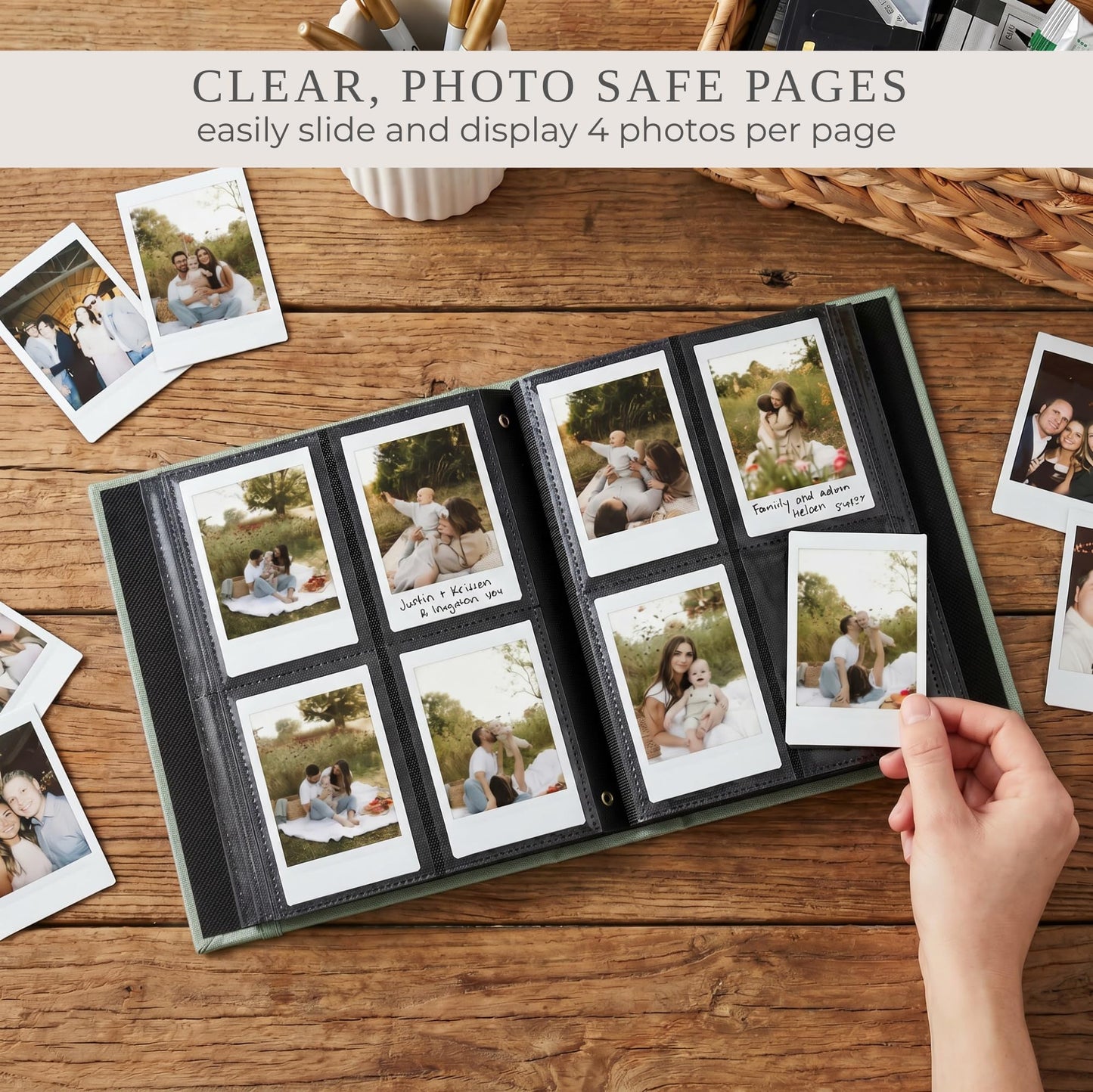 Beautiful Photo Album for 2x3 in Polaroid Photos - Safely Holds Your 240 Pictures Of Unique Memories - The Perfect Instax Mini Compatible Photo Book To Store Pictures Or Trading Collection Cards