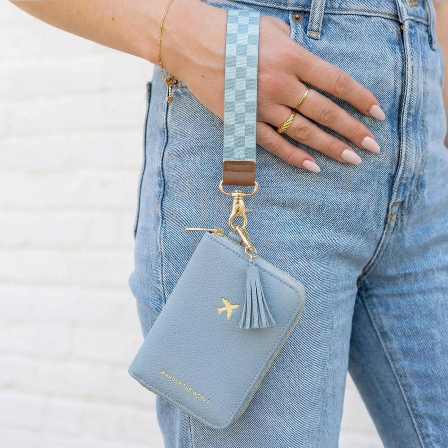 ZICOTO Stylish Passport Holder for Travel with Detachable Wristlet Strap - All-in-One Travel Wallet Organizer for Women, Secure Money Belt Alternative with Card Slots and Tassel Keychain