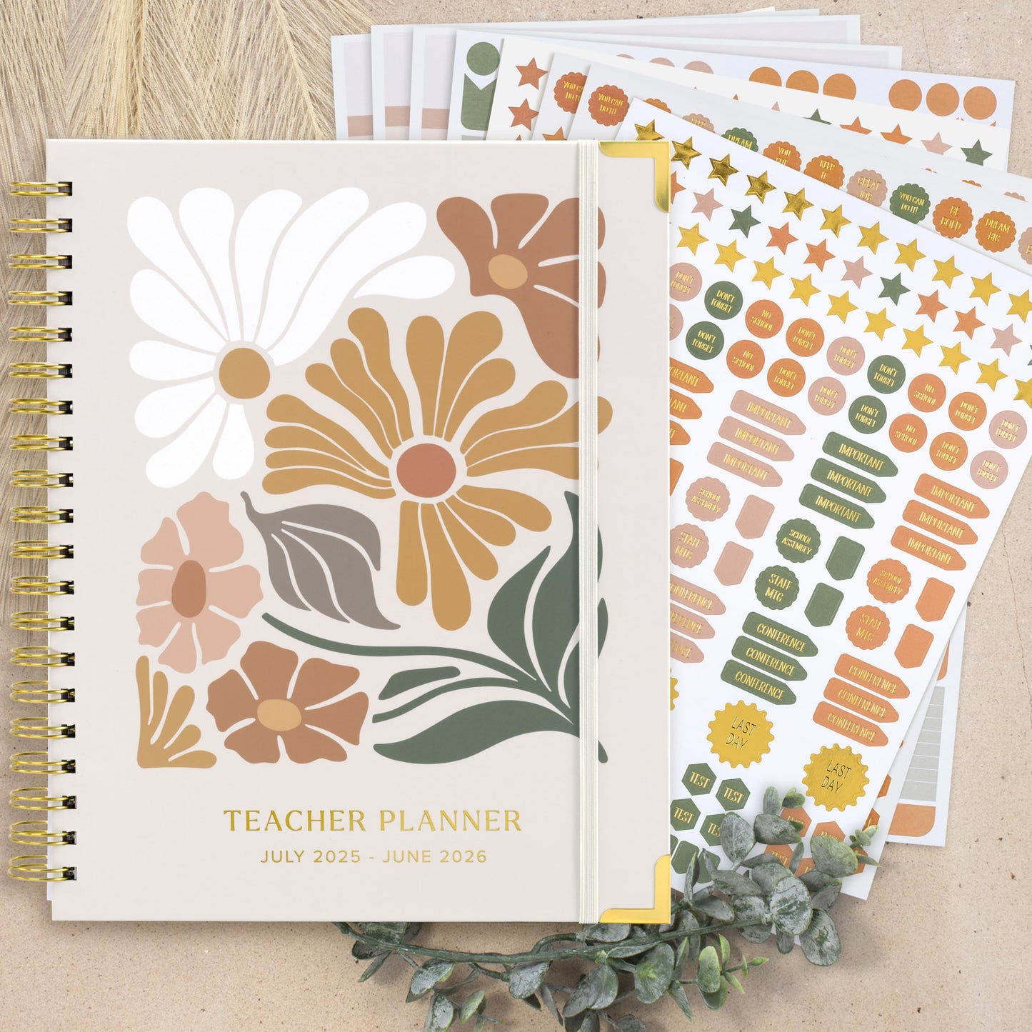 Aesthetic Teacher Planner For The 2025-2026 Academic School Year - Your All Incl. 8.5" x 11" Lesson Plan Book Supplies - Easily Organize Your Daily, Weekly & Monthly Classroom/Homeschool Schedule