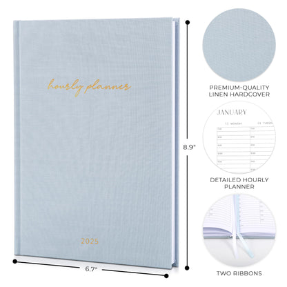 Beautiful 2025 Appointment Book Planner - Sturdy Linen Daily Planner & Weekly Calendar with Half Hourly Schedule Easily Keeps Track Of All Your Appointments - The Perfect Day by Day Organizer