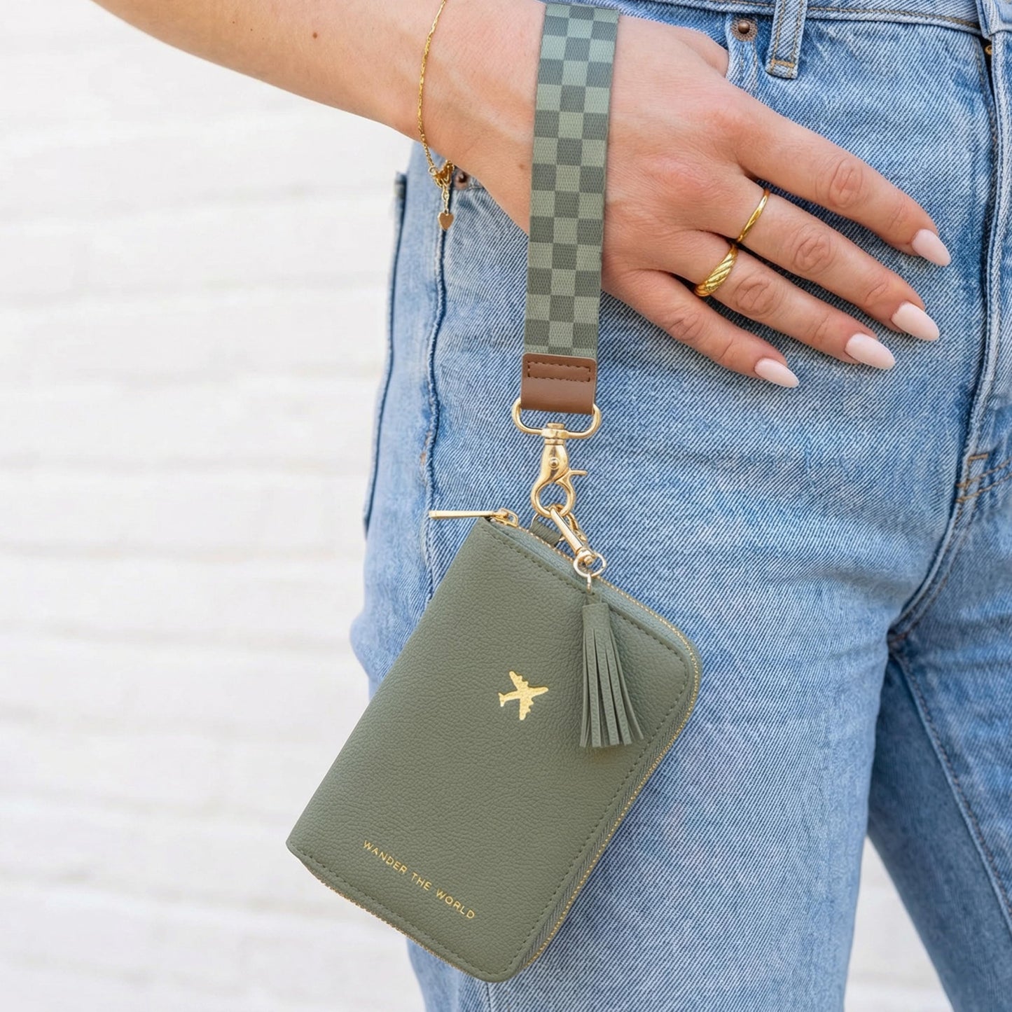 ZICOTO Stylish Passport Holder for Travel with Detachable Wristlet Strap - All-in-One Travel Wallet Organizer for Women, Secure Money Belt Alternative with Card Slots and Tassel Keychain
