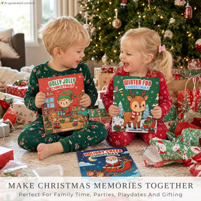 Fun Christmas Coloring Books for Kids Set of 3 - Beautiful Holiday Themes
