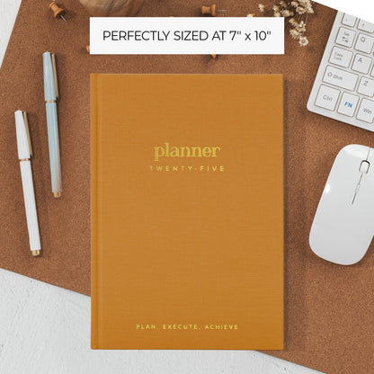 Perfect 2025 Daily Planner - 7" x 10" Planner for Women or Men with Weekly & Monthly Spreads for Easy Planning - Beautiful Calendar Book to Organize Tasks and Boost Productivity