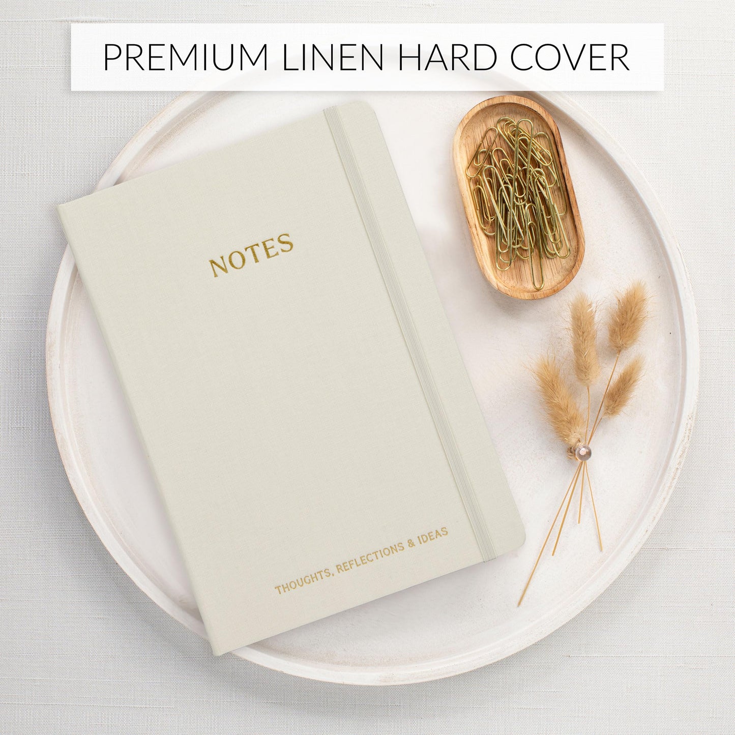 ZICOTO Aesthetic Thick Notebook Journal For Women 7" x 10" - Modern Linen Hardcover Note Book With 300 Lined Pages - Perfect For Writing And Staying Organized at Work or School