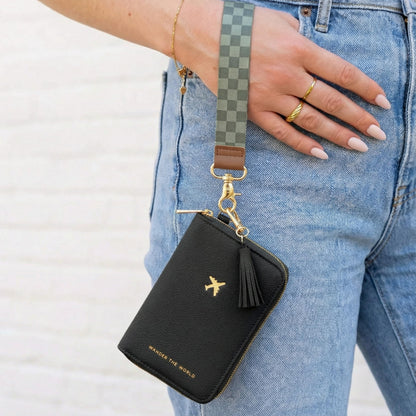 ZICOTO Stylish Passport Holder for Travel with Detachable Wristlet Strap - All-in-One Travel Wallet Organizer for Women, Secure Money Belt Alternative with Card Slots and Tassel Keychain