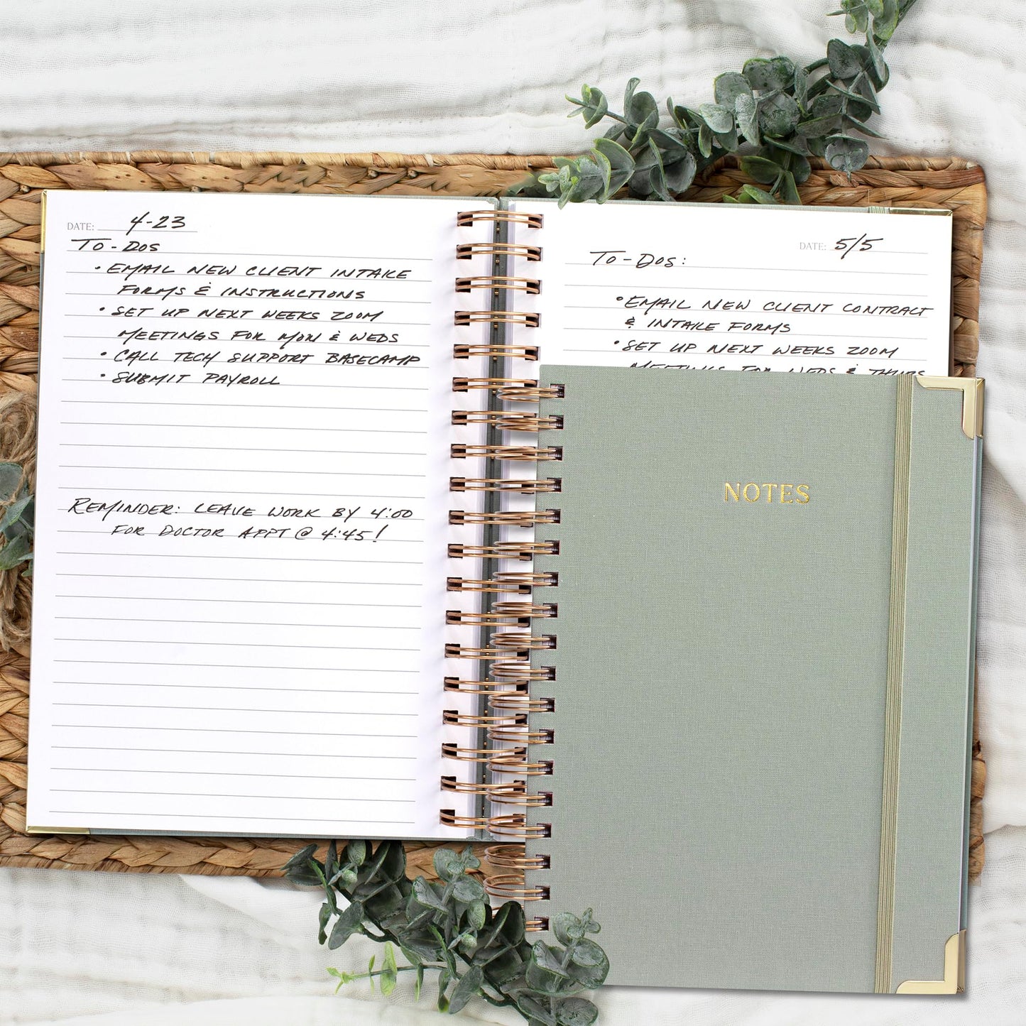 ZICOTO Aesthetic Thick Spiral Notebook Journal and Magazine Holder Set Of 3 Bundle - Perfect For Writing And Staying Organized at Work or School