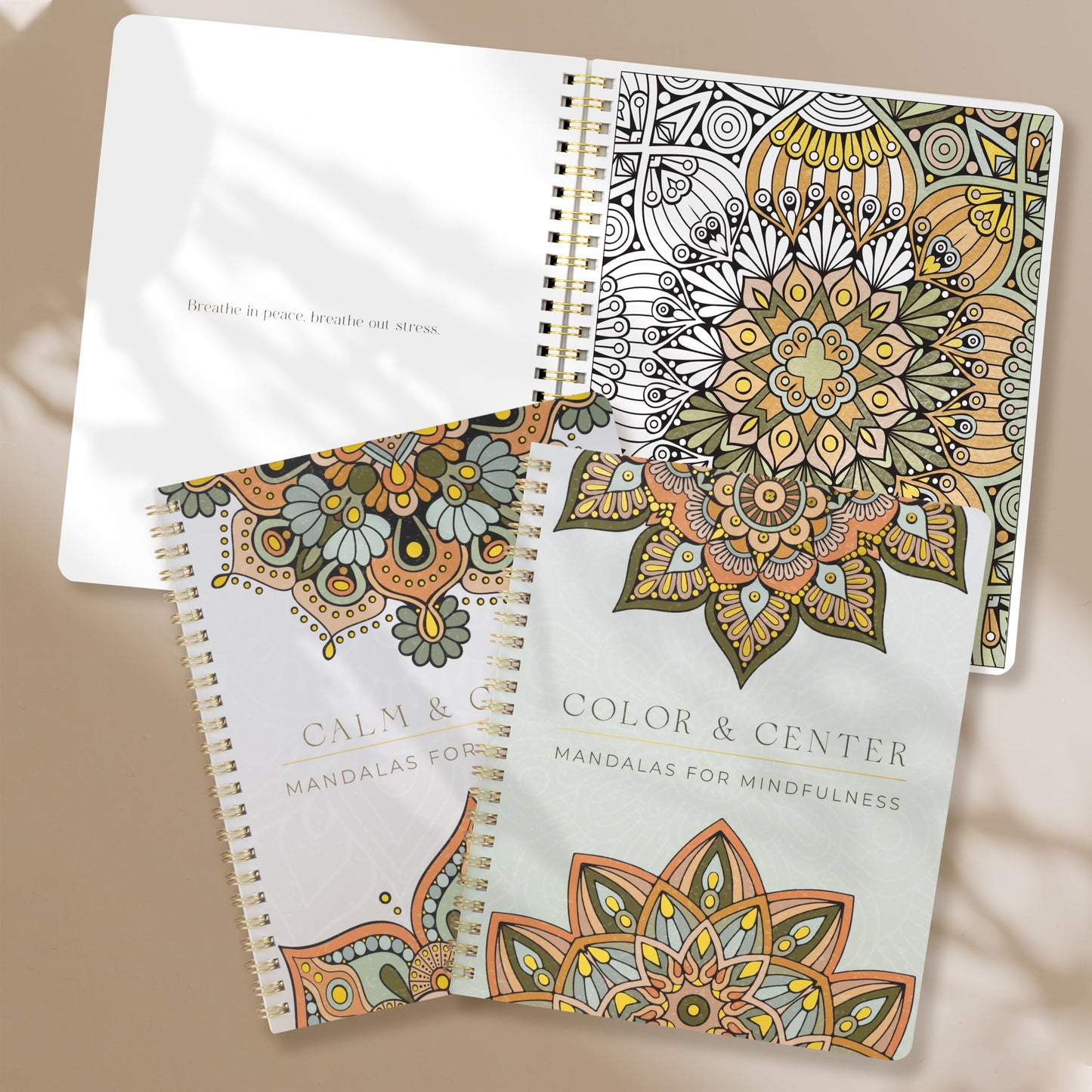 Beautiful Adult Coloring Book Set of 2 for Relaxation - Mandala Coloring Books with Inspirational Quotes Making it a Great Gift - Perfect Stress-Relieving Books Fun to Color for Women