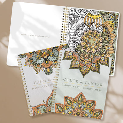 Beautiful Adult Coloring Book Set of 2 for Relaxation - Mandala Coloring Books with Inspirational Quotes Making it a Great Gift - Perfect Stress-Relieving Books Fun to Color for Women