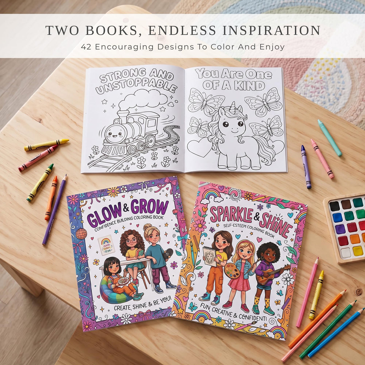 Beautiful Coloring Books for Teens Set of 2 - Perfect to Boost Confidence