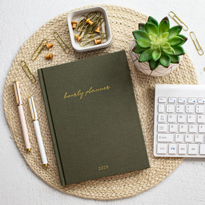 Beautiful 2025 Appointment Book Planner - Sturdy Linen Daily Planner & Weekly Calendar with Half Hourly Schedule Easily Keeps Track Of All Your Appointments - The Perfect Day by Day Organizer